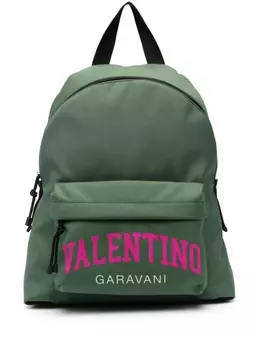 Valentino Garavani рюкзак из канваса с логотипом, зеленый