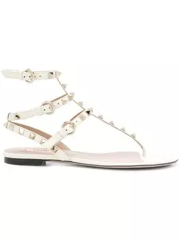 Valentino Garavani сандалии Rockstud, нейтральный цвет