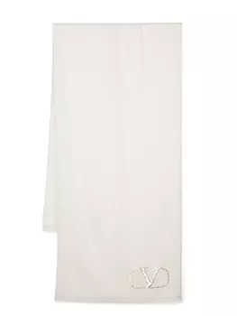 Valentino Garavani шаль с логотипом VLogo Signature, нейтральный цвет