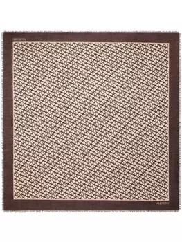 Valentino Garavani шарф с узором Toile Iconographe, коричневый