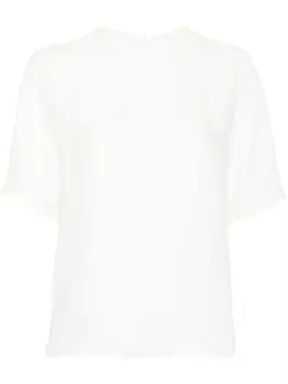 Valentino Garavani шелковая футболка, нейтральный цвет