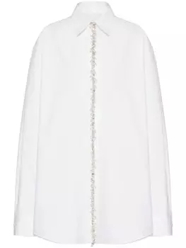 Valentino Garavani шелковая рубашка с кристаллами, белый