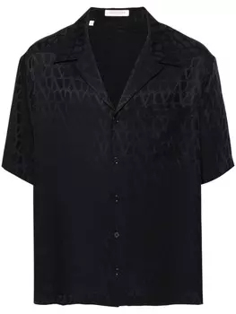 Valentino Garavani шелковая рубашка с узором Toile Iconographe, черный