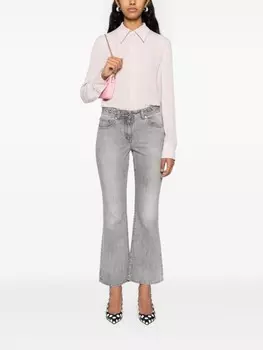 Valentino Garavani шелковая рубашка с заостренным воротником, розовый