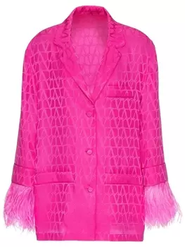 Valentino Garavani шелковая рубашка Toile Iconographe, розовый