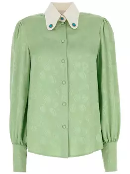 Valentino Garavani шелковая рубашка, зеленый