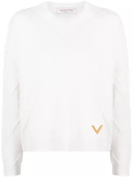Valentino Garavani шерстяной джемпер VGold, нейтральный цвет