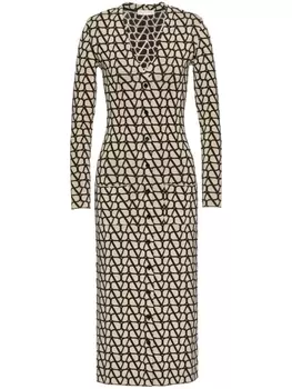 Valentino Garavani шерстяной кардиган Toile Iconographe, нейтральный цвет