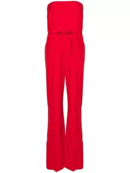 Valentino Garavani шерстяной комбинезон с прямыми брюками, красный