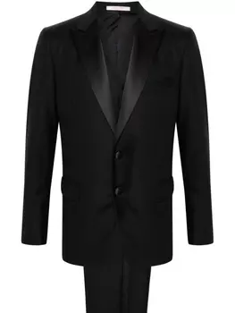 Valentino Garavani шерстяной костюм с однобортным пиджаком, черный