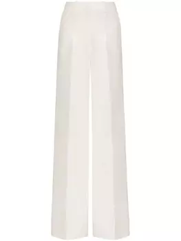 Valentino Garavani широкие брюки Crepe Couture, белый