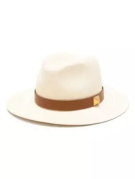 Valentino Garavani шляпа-федора с декором Rockstud, нейтральный цвет