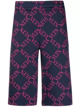 Valentino Garavani шорты-бермуды с логотипом VLTN, синий