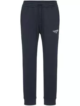 Valentino Garavani спортивные брюки с кулиской и логотипом, синий