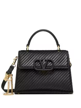 Valentino Garavani стеганая сумка-тоут VLogo Signature, черный