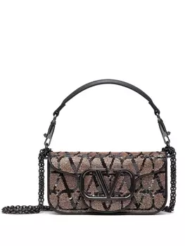 Valentino Garavani сумка на плечо Loc с узором Toile Iconographe, коричневый