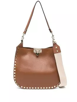 Valentino Garavani сумка на плечо Rockstud, коричневый