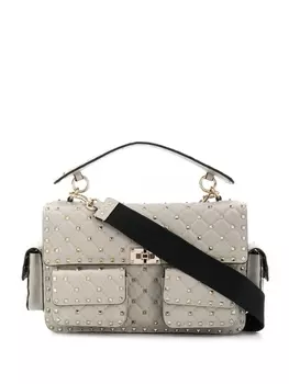Valentino Garavani сумка на плечо Rockstud Spike, серый