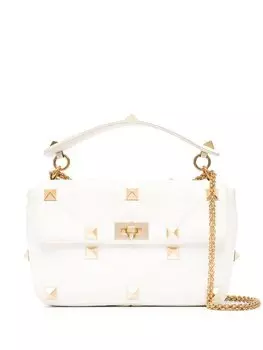 Valentino Garavani сумка на плечо с заклепками, нейтральный цвет