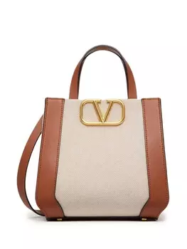 Valentino Garavani сумка-тоут с логотипом VLogo Signature, нейтральный цвет