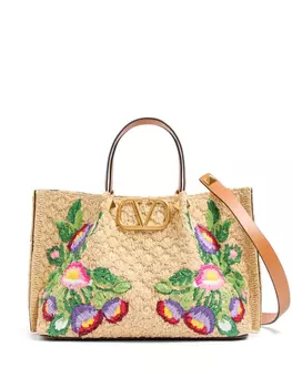 Valentino Garavani сумка-тоут с логотипом VLogo Signature, нейтральный