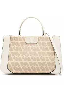Valentino Garavani сумка-тоут с узором Toile Iconographe, нейтральный цвет