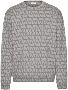 Valentino Garavani толстовка с узором Toile Iconographe, серый