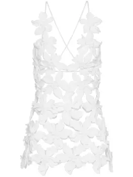 Valentino Garavani топ с цветочной аппликацией, белый