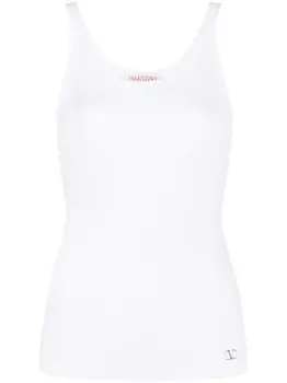 Valentino Garavani топ с логотипом VLogo Signature, белый