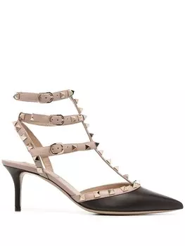 Valentino Garavani туфли Caged Rockstud 65, коричневый