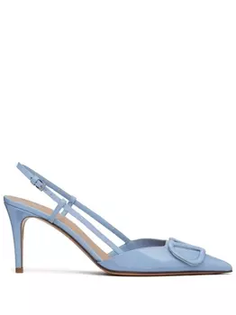 Valentino Garavani туфли с ремешком на пятке и логотипом VLogo Signature, синий