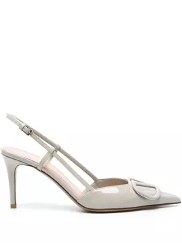 Valentino Garavani туфли с ремешком на пятке и логотипом VLogo Signature, серый