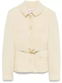 Valentino Garavani твидовая куртка, нейтральный