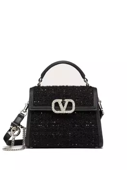 Valentino Garavani твидовая мини-сумка VSling, черный