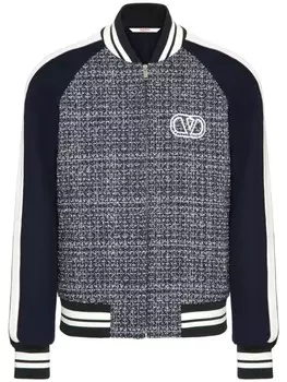 Valentino Garavani твидовый бомбер, черный