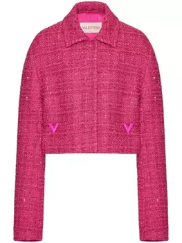 Valentino Garavani твидовый жакет Glaze, розовый