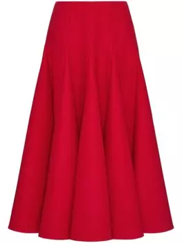 Valentino Garavani юбка миди из креп-кутюр, красный
