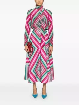 Valentino Garavani юбка миди с геометричным принтом, розовый