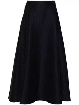 Valentino Garavani юбка миди с логотипом, синий