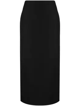 Valentino Garavani юбка миди с разрезом, черный