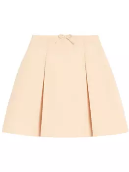 Valentino Garavani юбка мини со складками, нейтральный