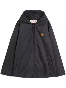 Valentino Garavani ветровка с капюшоном и нашивкой VLogo Signature, черный