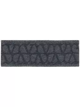 Valentino Garavani вязаная повязка на голову Toile Iconographe, серый