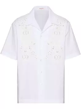 Valentino Garavani вышитая хлопковая рубашка, белый