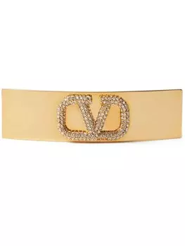 Valentino Garavani заколка для волос с логотипом VLogo Signature, золотистый