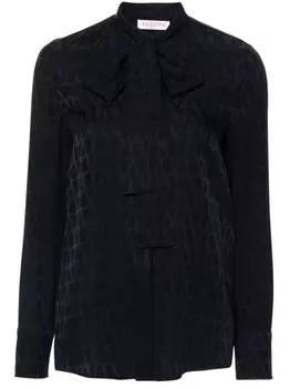 Valentino Garavani жаккардовая блузка Toile Iconographe, синий