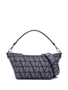 Valentino Garavani жаккардовая сумка на плечо с логотипом VLogo Signature, синий