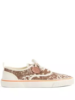 Valentino Garavani жаккардовые кроссовки с узором, коричневый