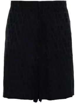 Valentino Garavani жаккардовые шорты чинос с узором Toile Iconographe, синий