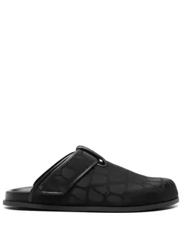 Valentino Garavani жаккардовые слиперы с узором Toile Iconographe, черный